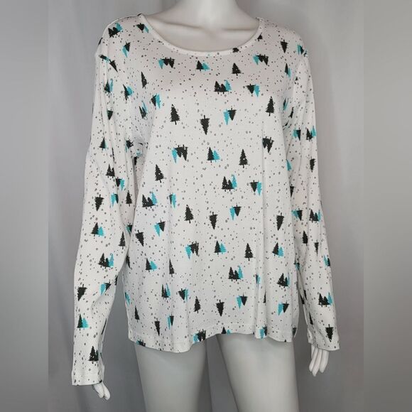 White Stag Holiday Trees Long Sleeve Top - Picture 1 of 7